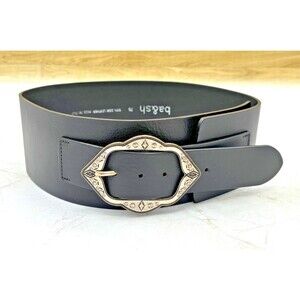 BA&SH Wide Cow Leather Belt Black Noir 1544-5144 Made in Italy US 29.5 Sm/Md EUC